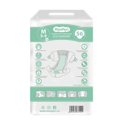 MonPeri jednorázové dětské plenky ECO comfort - M (5-9 kg), 56 ks - obrázek