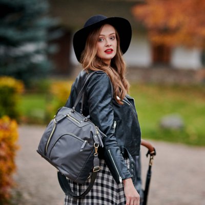 Joissy přebalovací batoh a taška na kočárek 2v1 Luna - Grey - obrázek