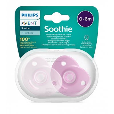 Philips AVENT šidítko Soothie, 0 - 6 m - Dívka, 2 ks - obrázek