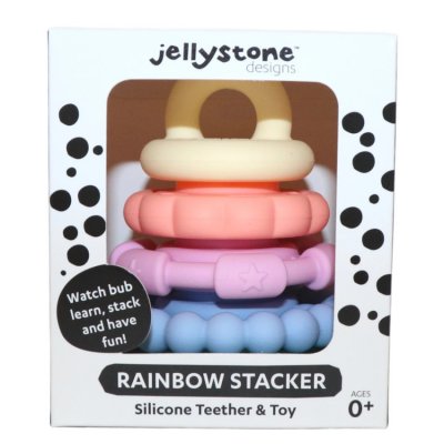 Jellystone Designs skládací pyramida s kousátky - Pastelová - obrázek