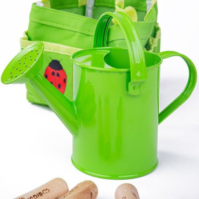 Bigjigs Toys zahradní set nářadí v plátěné tašce - Zelený - obrázek