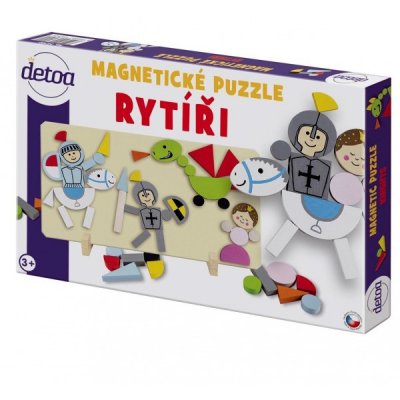 Teddies dřevěné magnetické puzzle - Rytíři - obrázek