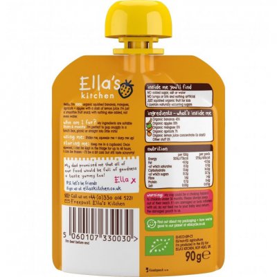 Ella's Kitchen BIO YELLOW ONE ovocné pyré s banánem 5 x 90 g - obrázek