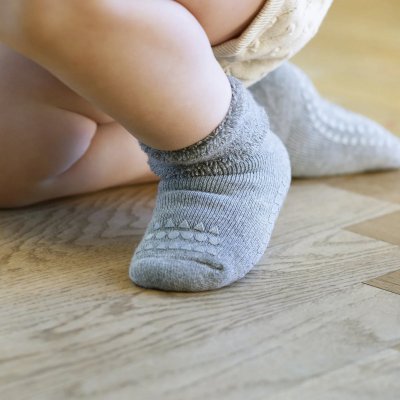 GoBabyGo Protiskluzové ponožky - Grey Melange, vel. 1 - 2 roky - obrázek