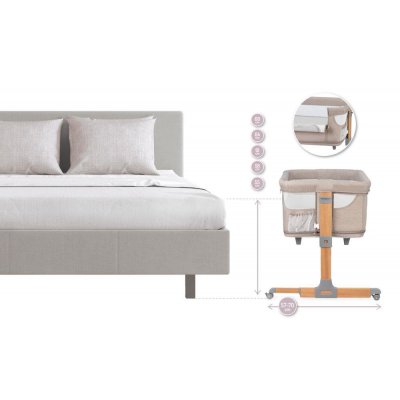 MoMi Smart Bed Postýlka 4v1 - Béžová - obrázek