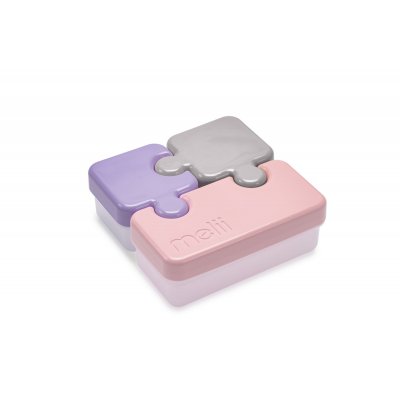 Melii Svačinový box Puzzle 850 ml - Růžový - obrázek