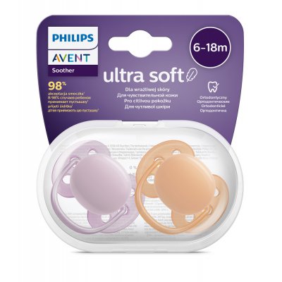 Philips AVENT Šidítko Ultrasoft Premium Neutral 6 - 18 m - Dívka, 2 ks - obrázek