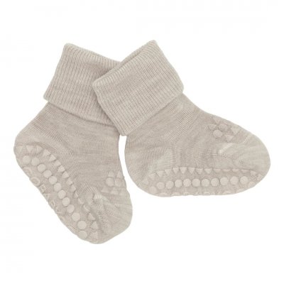 GoBabyGo Protiskluzové ponožky Merino Wool - Sand, vel. 1 - 2 roky - obrázek