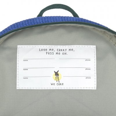 Lässig Dětský batoh Tiny Backpack Cord Little Gang - Smile/Blue - obrázek