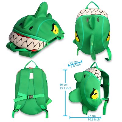 CrazySafety Dětský batoh Drak - Zelený - obrázek