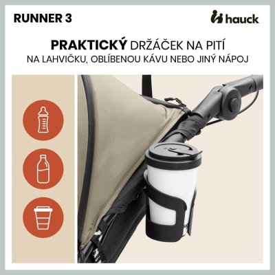 Hauck Runner 3 Sporťák s ruční brzdou - Olive - obrázek