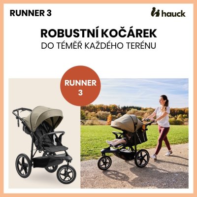 Hauck Runner 3 Sporťák s ruční brzdou - Olive - obrázek