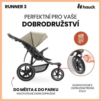 Hauck Runner 3 Sporťák s ruční brzdou - Olive - obrázek