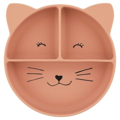 Trixie Dětský silikonový talíř s přísavkou - Mrs. Cat - obrázek