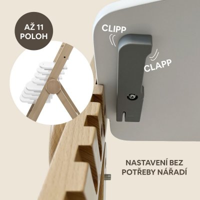 Zopa Clipp&Clapp Dřevěná jídelní židlička - Grey - obrázek