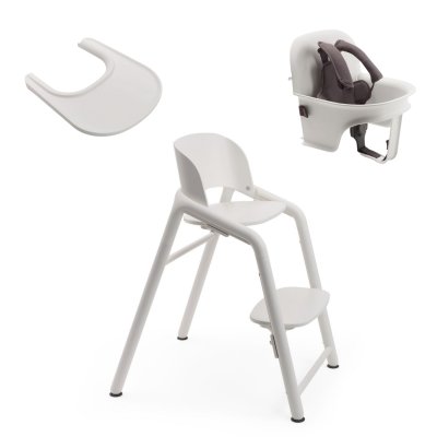 Bugaboo Giraffe Rostoucí židlička + Baby set + pultík - White