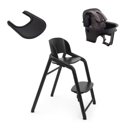 Bugaboo Giraffe Rostoucí židlička + Baby set + pultík - Black
