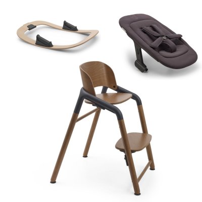 Bugaboo Giraffe Rostoucí židlička + Novorozenecký set + rám - Warm Wood/Grey