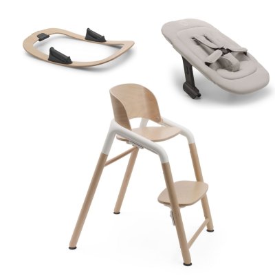 Bugaboo Giraffe Rostoucí židlička + Novorozenecký set + rám - Neutral Wood/White