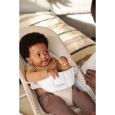 BabyBjörn Lehátko Balance Soft Woven - Beige/Grey, světlá konstrukce - obrázek