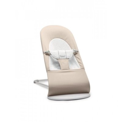 BabyBjörn Lehátko Balance Soft Woven - Beige/Grey, světlá konstrukce