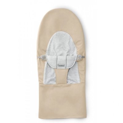 BabyBjörn Potah na lehátko Bouncer Bliss Jersey Woven - Soft Beige/Grey - obrázek