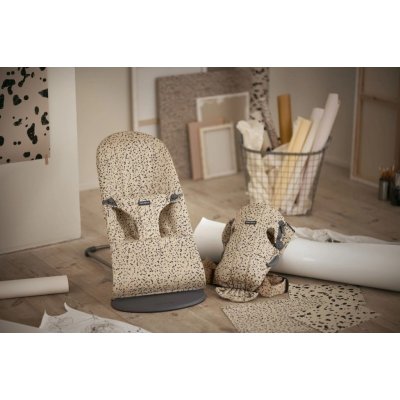 BabyBjörn Lehátko Bouncer Bliss Woven - Beige/Dark Gray - obrázek