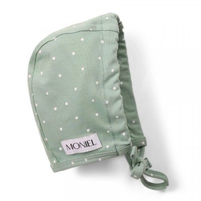 Moniel Dětská rostoucí zavazovací čepice Dots - Mintová, vel. 0 - 2 m