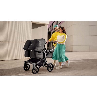 Bugaboo Donkey5 Kompletní kočárek Twin - Graphite/Grey Melange - obrázek