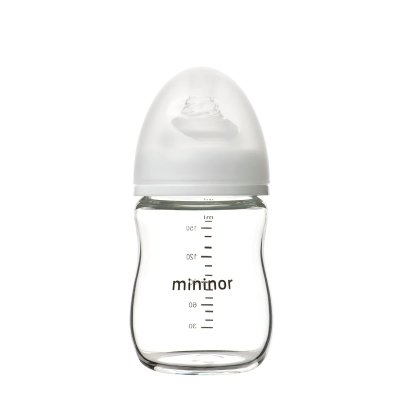 Mininor Skleněná kojenecká lahev 160 ml, 0m+