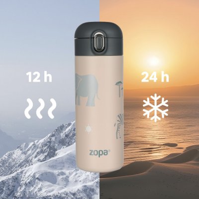 Zopa Termoska na tekutiny s brčkem 400 ml - Mountains - obrázek