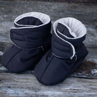 Voksi Zateplené látkové botičky - Black Light Grey, vel. 12 - 24 m - obrázek