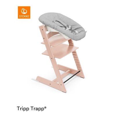 Stokke Set Tripp Trapp Židlička + Baby set + Newborn set Serene Pink + deka Chrystal Pink - obrázek