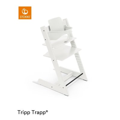 Stokke Set Tripp Trapp Židlička + Baby set + Newborn set White + deka Pearl White - obrázek