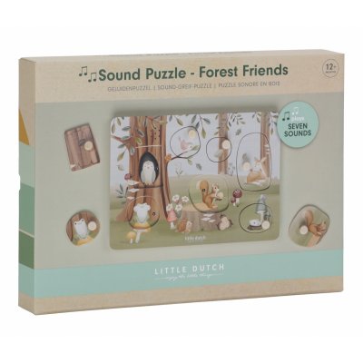 Little Dutch Vkládací puzzle se zvukem - Forest friends - obrázek