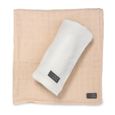 Vinter & Bloom Sada dek Soft Grid + Muslin - White/Beige