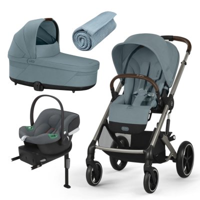 Cybex Zvýhodněný set Gold Balios S Lux New + Carry Cot S Stormy Blue + Aton B2 i-Size Grey + Deka