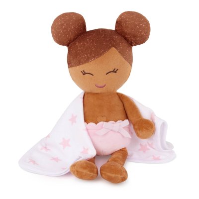 B.Toys Lulla Baby Plyšová panenka do vany - Light Brown Hair - obrázek