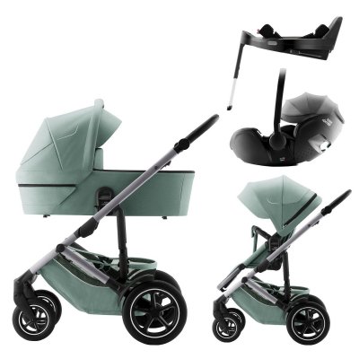 Britax Römer Set Kočárek Smile 5Z Style + Hluboká korba + Autosedačka + Báze - Jade Green