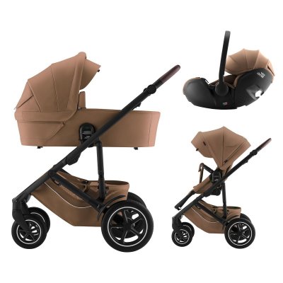 Britax Römer Set Kočárek Smile 5Z Lux + Hluboká korba + Autosedačka Baby-Safe Pro - Warm Caramel