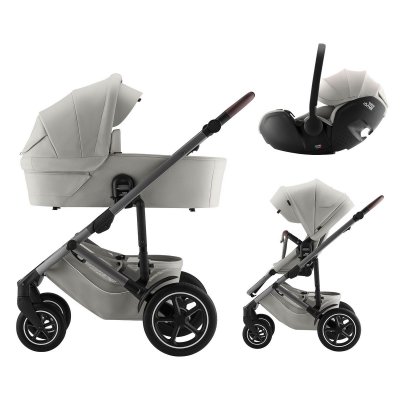 Britax Römer Set Kočárek Smile 5Z Lux + Hluboká korba + Autosedačka Baby-Safe Pro - Linen Grey