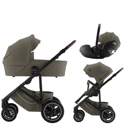 Britax Römer Set Kočárek Smile 5Z Lux + Hluboká korba + Autosedačka Baby-Safe Pro - Urban Olive