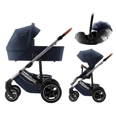 Britax Römer Set Kočárek Smile 5Z Style + Hluboká korba + Autosedačka Baby-Safe Pro - Night Blue