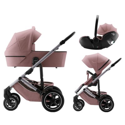 Britax Römer Set Kočárek Smile 5Z Style + Hluboká korba + Autosedačka Baby-Safe Pro - Dusty Rose