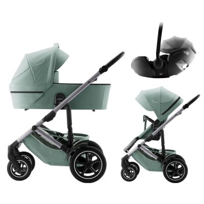 Britax Römer Set Kočárek Smile 5Z Style + Hluboká korba + Autosedačka Baby-Safe Pro - Jade Green