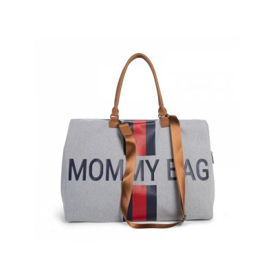 Childhome přebalovací taška Mommy Bag Big - Grey Stripes Red/Blue - obrázek