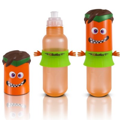 IQBottles láhev Princess 0,5 l + 5 náhradních pítek - Orange - obrázek