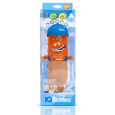 IQBottles láhev Homeboy 0,5 l + 5 náhradních pítek - Orange - obrázek